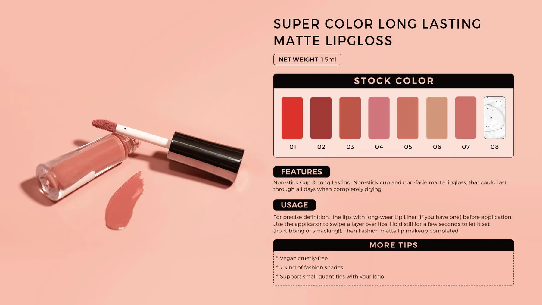 ARIS lip makeup catalog page 5 for private label lip balm lipstick lip gloss and lip oil OEM ODM