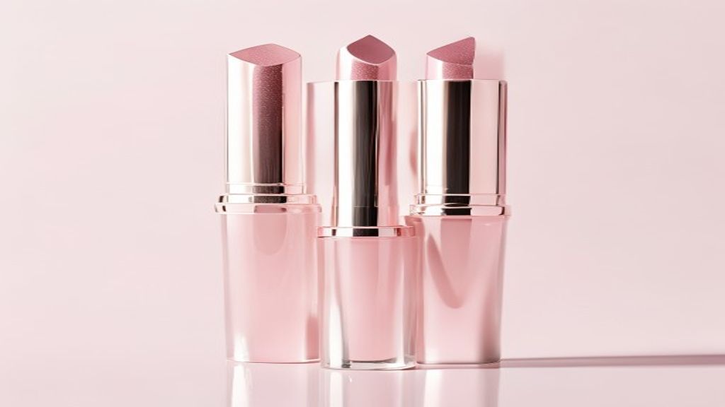 Premium high-end lip gloss product image on white background for homepage hero