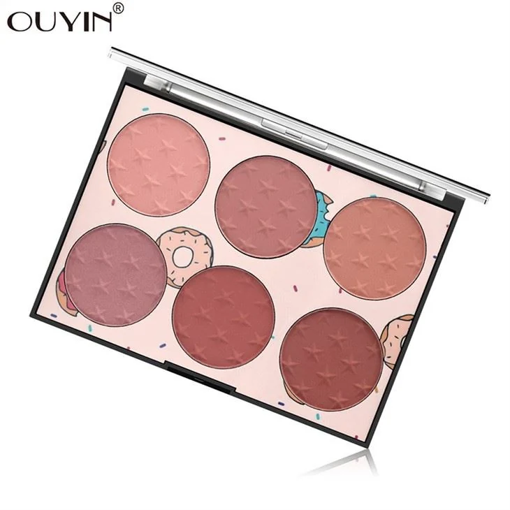 Six-color Natural Lasting Rouge blush Palette private label blush reference
